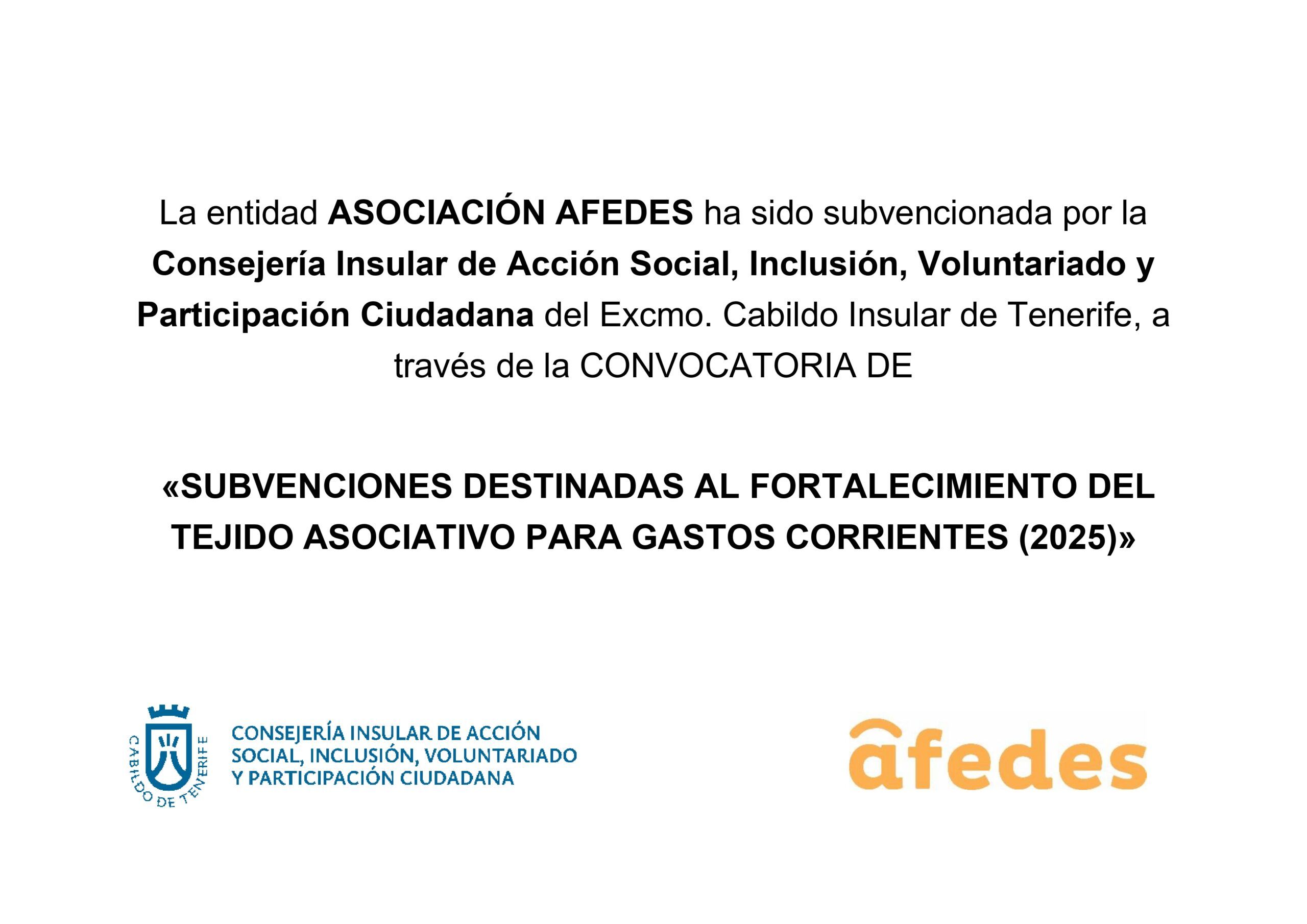 Subvenciones destinadas al fortalecimiento del tejido asociativo para gastos corrientes (2025)