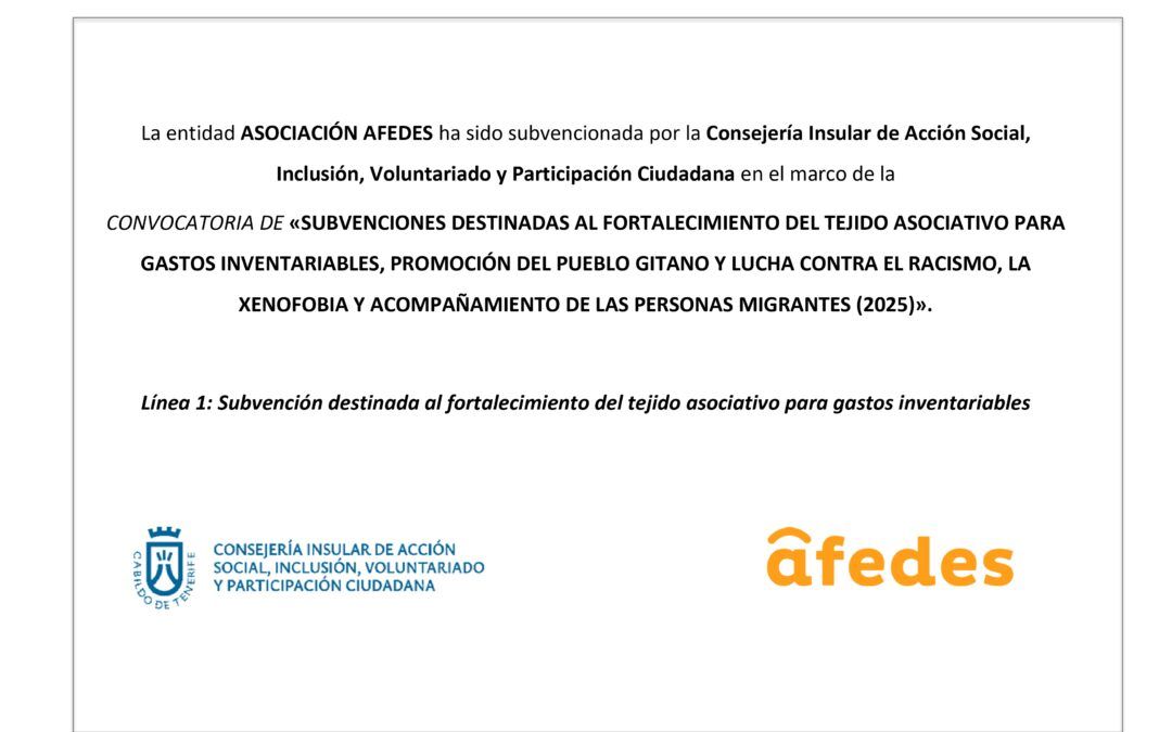 Subvención destinada al fortalecimiento del tejido asociativo para gastos inventariables (2025)