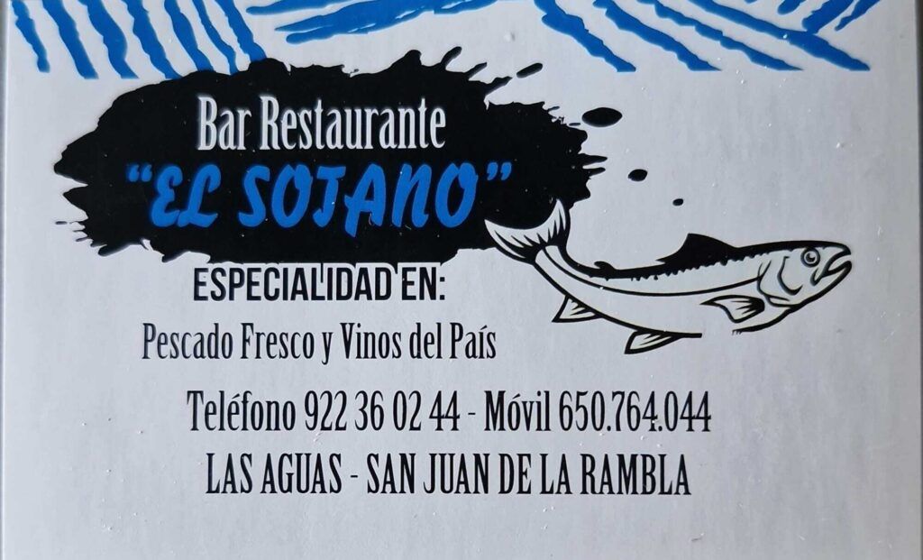TARJETA RESTAURANTE EL SOTANO
