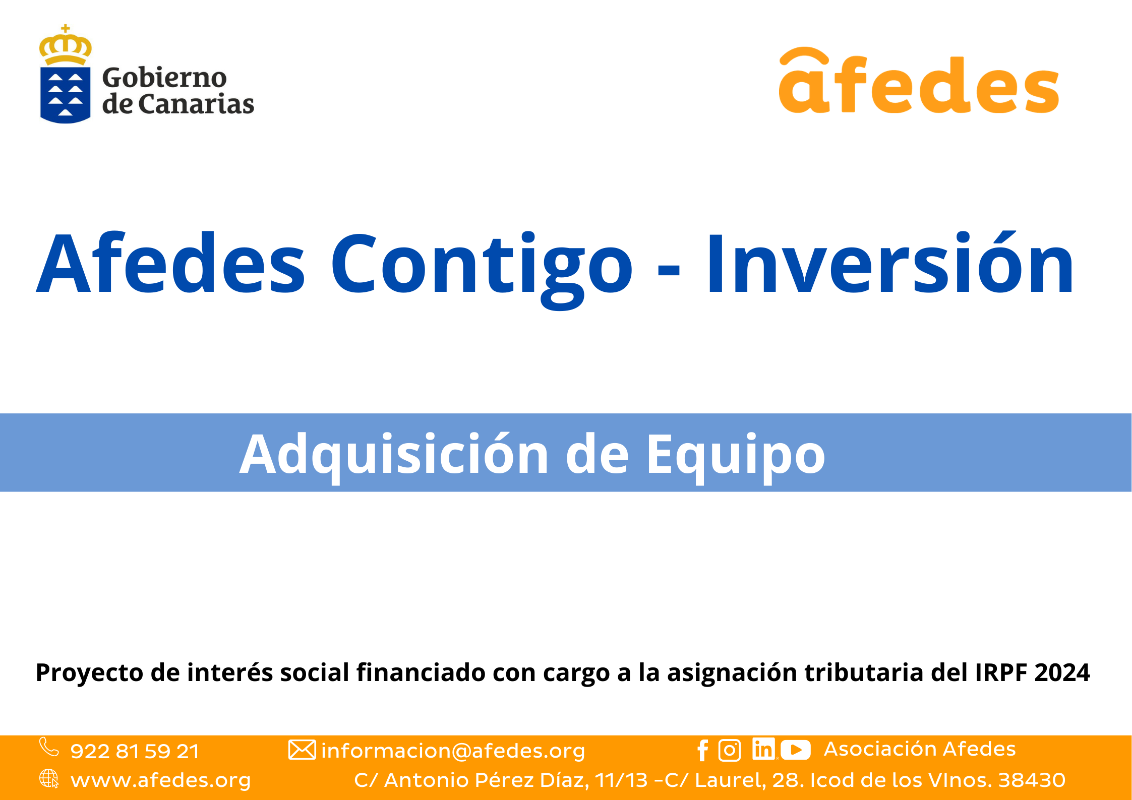 Afedes Contigo – Inversión