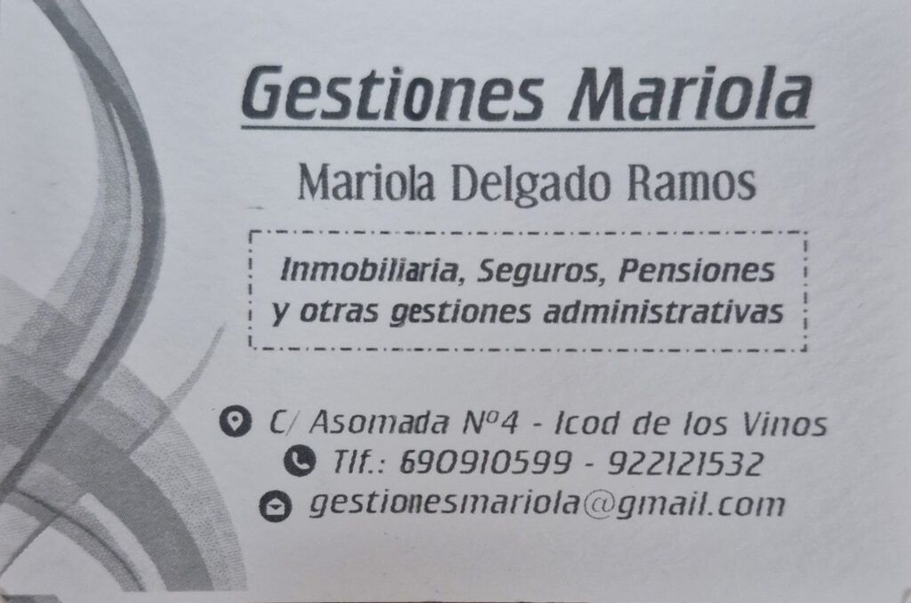 Tarjeta DG Asesores Gestiones Mariola