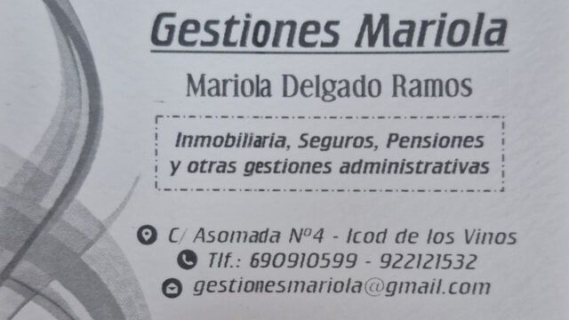 Tarjeta DG Asesores Gestiones Mariola