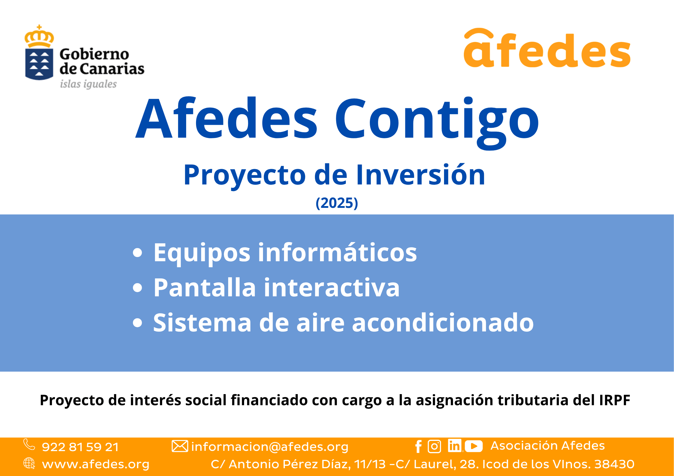 Afedes Contigo – Inversión