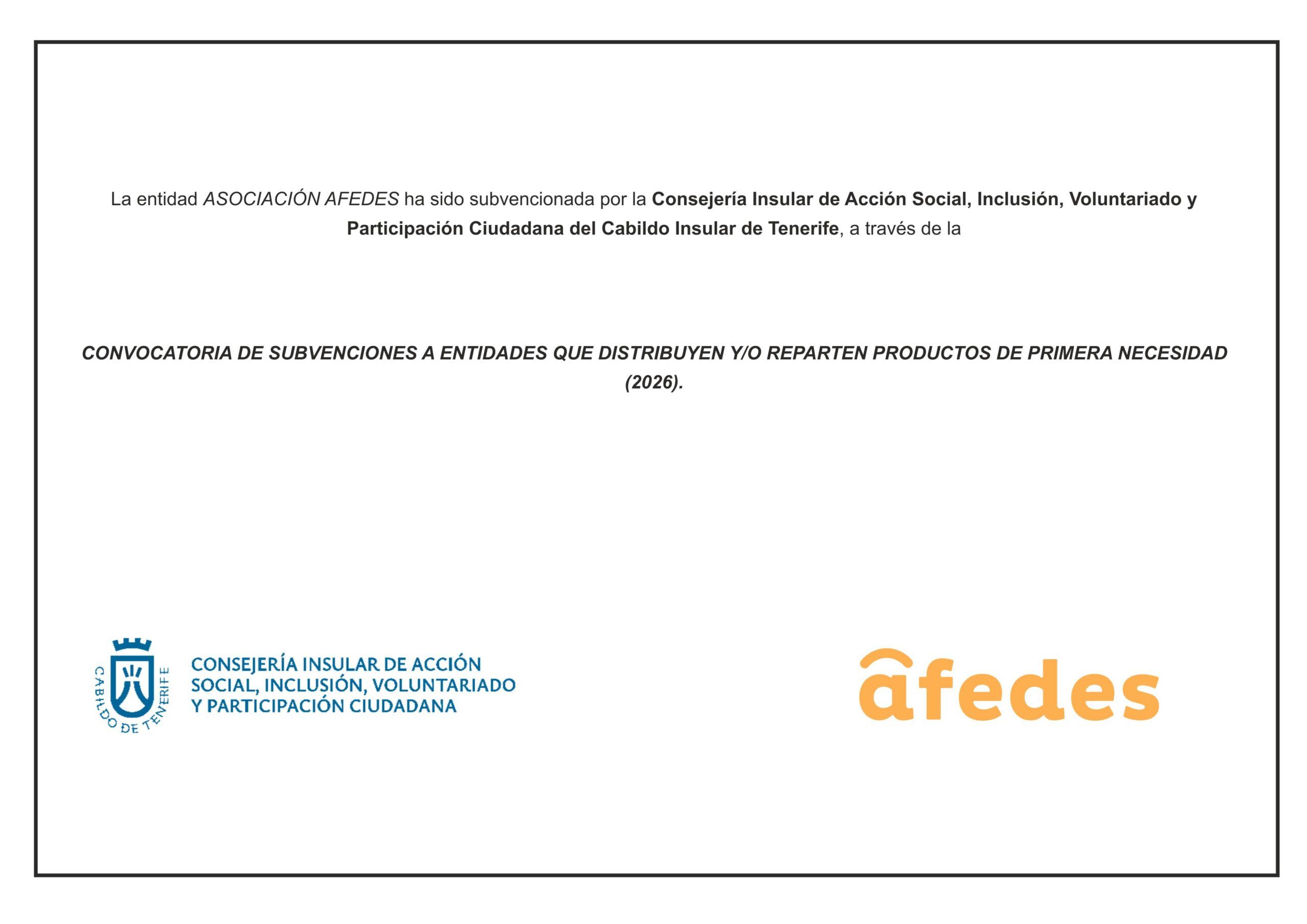 Reparto de productos de primera necesidad 2026